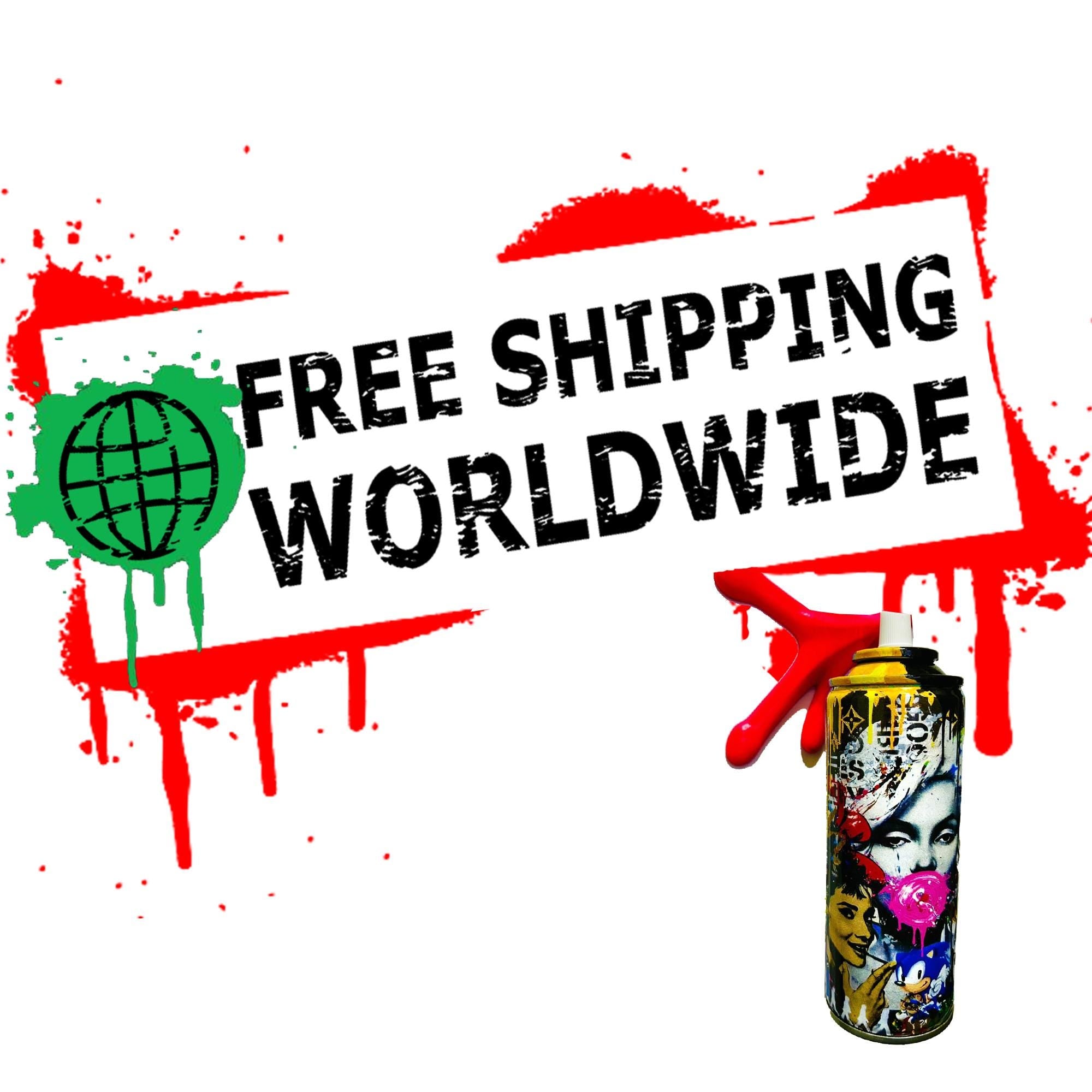 Brainwaing Tomato Soup Graffiti Paint can Sculpture with Plastic Splash