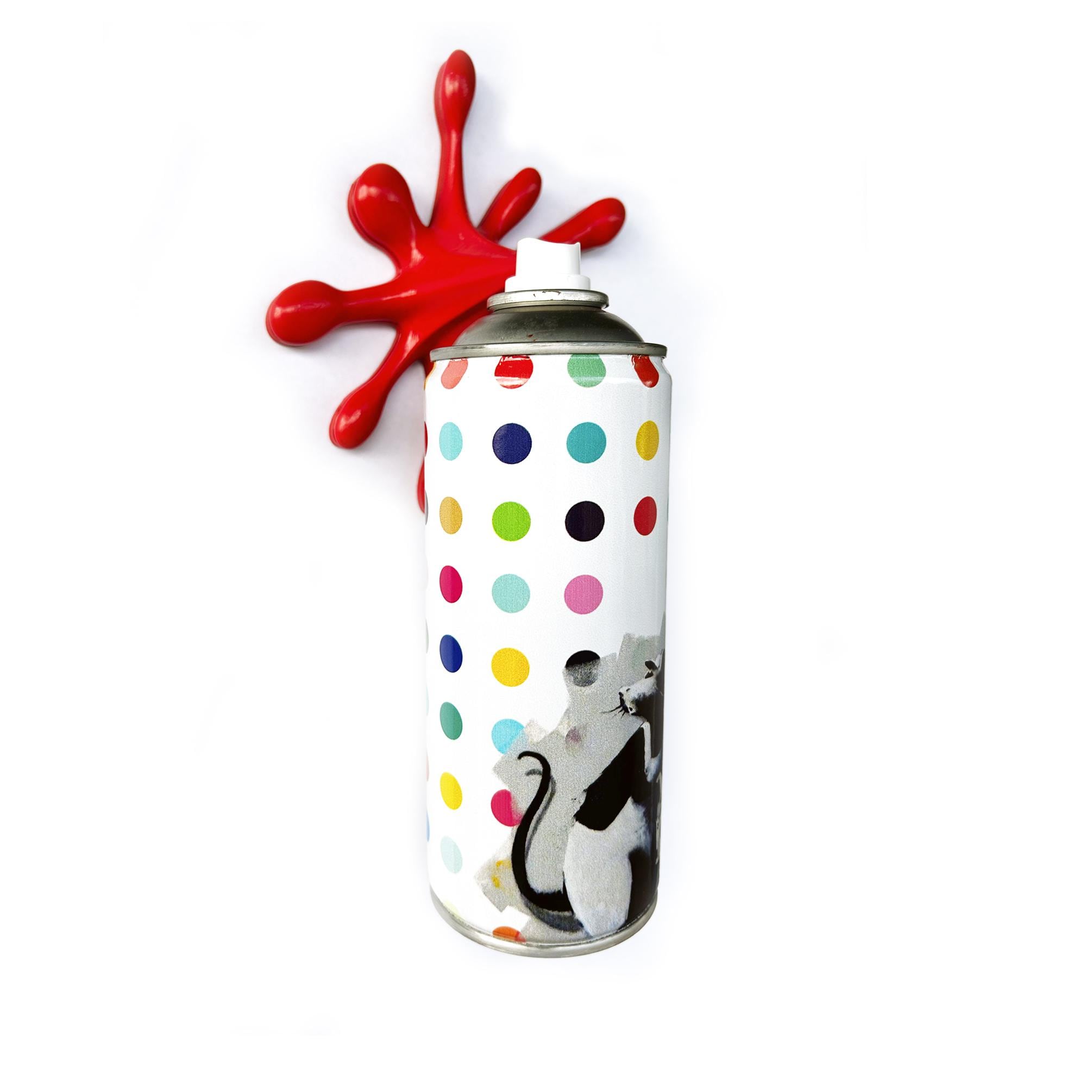 Funky Mouse Painter Graffiti Torn Spraycan Sculpture with Plastic Splash